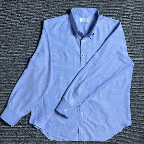 Ascot Chang Men's L Blue Custom Made Dress Shirt Button Up EUC - Picture 2 of 6